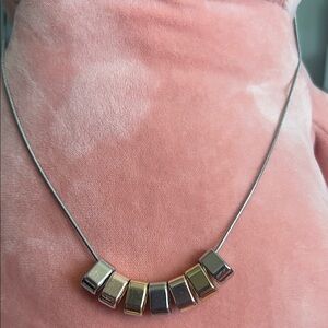 Yellow,white and rose tone necklace